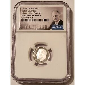 2024 S Silver Roosevelt Dime Proof PF70 UC NGC Portrait Label